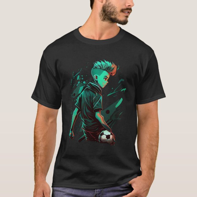 T-shirt Cool Soccer Boy aime le football (Devant)