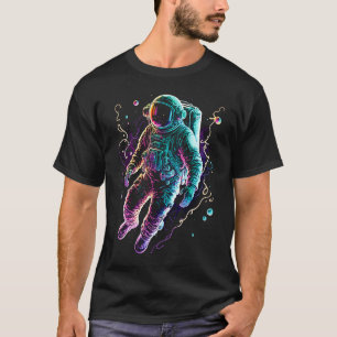 T-shirt Cool Soleil Coloré Planètes astronautes Spaceman C