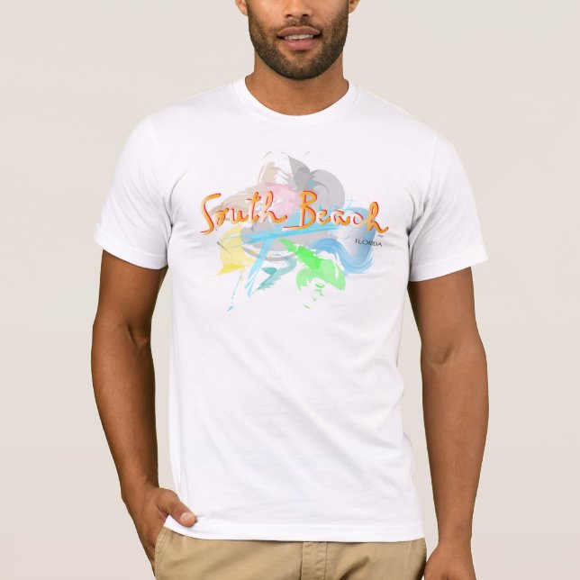 T-shirt Cool South Beach, Floride design abstrait (Devant)