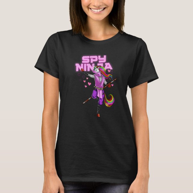 T-shirt Cool Spy Gaming Ninja Gamer Unicorn Ninja Boy Girl (Devant)