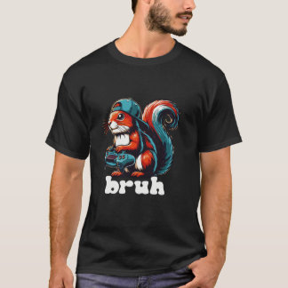 T-shirt Cool Squirrel Gamer Bruh Funny Jeux Vidéos Gamer P