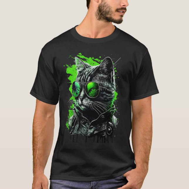 T-shirt Cool Subtle Agender Pride Cat Art Neutrois Cat (Devant)