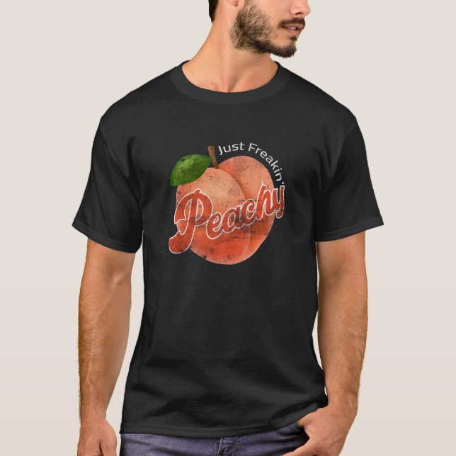T-shirt Cool Summer Fruit Retro Just Peachy & Keep It Peac (Devant)