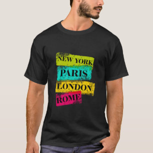 T-shirt Cool Summer Holiday Lovers New York Paris L