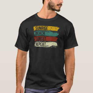 T-shirt Cool Summer Sunrise Beach Sunset Repeat Beach Ajou
