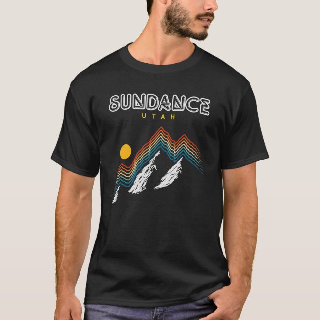 T-shirt Cool Sundance Utah Mountain Snow Retro les années  (Devant)