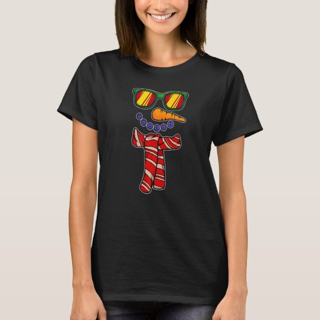 T-shirt Cool Sunglasses Snowman Merry Xmas Christmas Party (Devant)