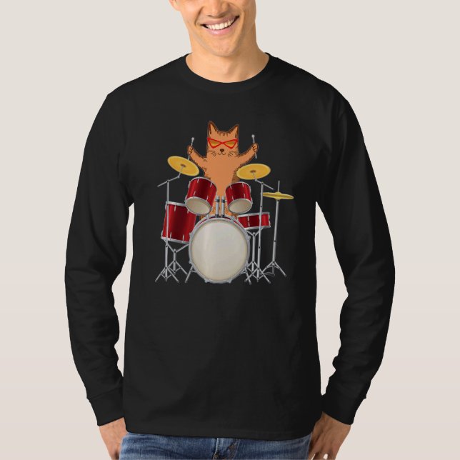 T-shirt Cool Super Hippy Kitty Chat Jouant Son Ensemble De (Devant)