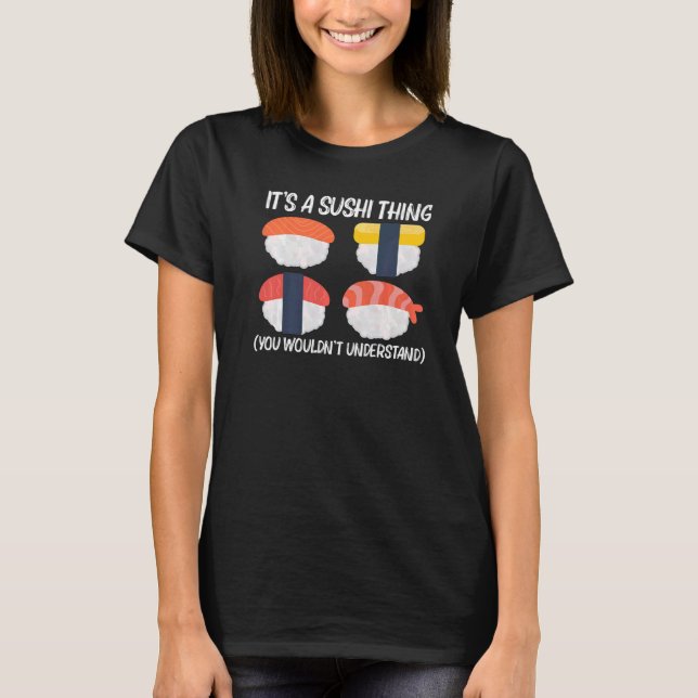 T-shirt Cool Sushi For Men Women Japanese Sashimi Seafood  (Devant)