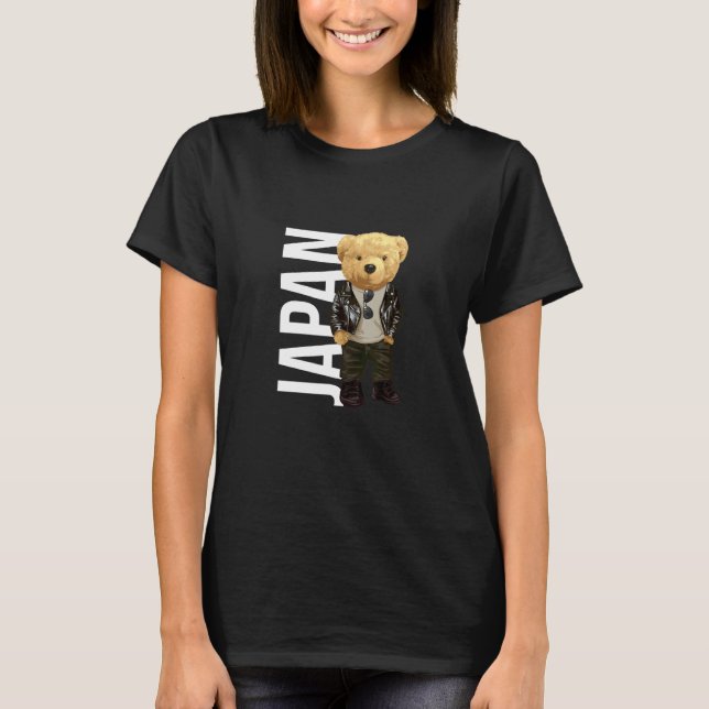 T-shirt Cool Teddy Bear in Japan Style Illustration Graphi (Devant)