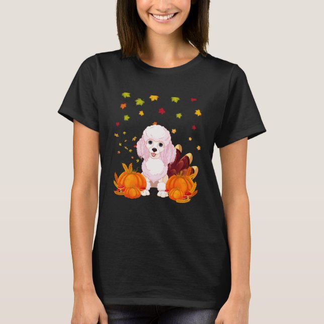 T-shirt Cool Thanksgiving Poodle Turkey Costume Fall Autum (Devant)