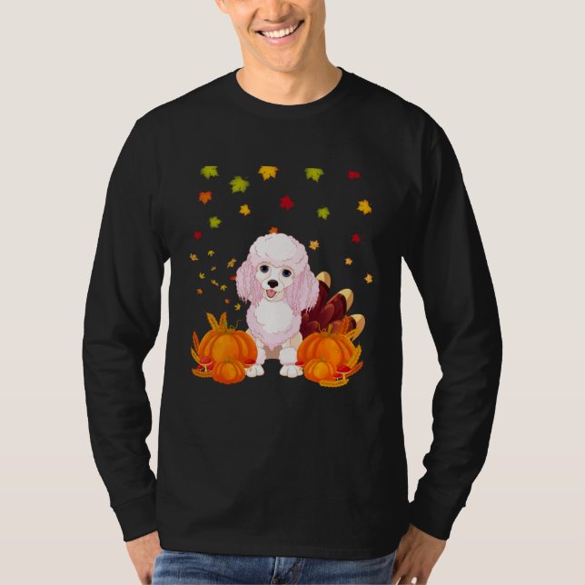 T-shirt Cool Thanksgiving Poodle Turkey Costume Fall Autum (Devant)