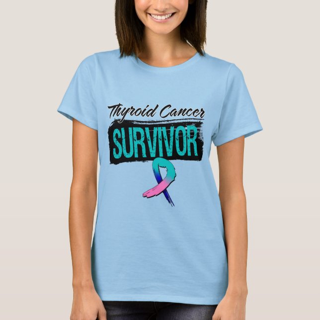 T-shirt Cool Thyroïde Cancer Survivant (Devant)