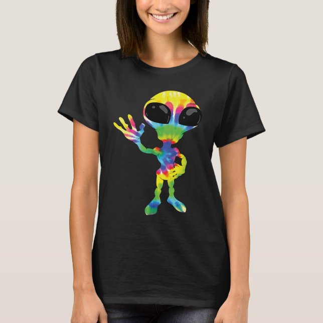 T-shirt Cool Tie Dye Alien   Dyed Extraterrestrial (Devant)