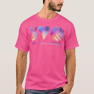 T-shirt Cool Tie Dye Volleyball Shirt Peace Love Volleybal