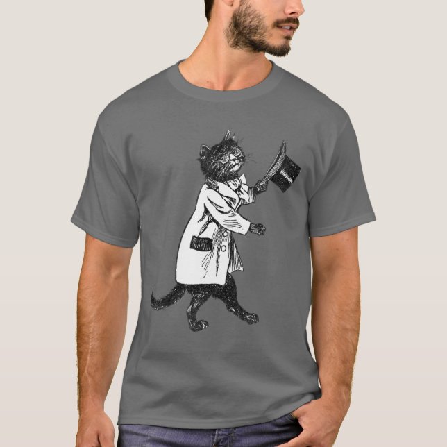 T-shirt cool Top Hat Chat Art Vintage (Devant)