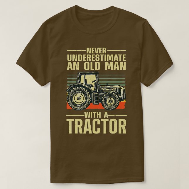 T-shirt Cool Tracteur pour hommes papa grand-père Farmer c (Design devant)