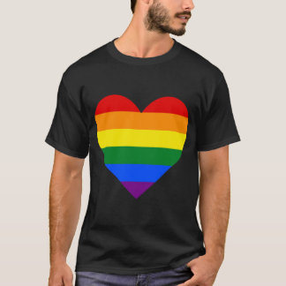 T-shirt cool traditionnel couleurs arc-en-ciel coeur T-shi