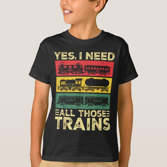 T-shirt Cool Train Model Funny Train Railroad  (Devant)
