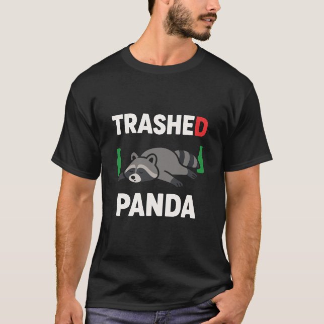 T-shirt Cool Trashed Panda Night Chaos Wildlife Mischief C (Devant)