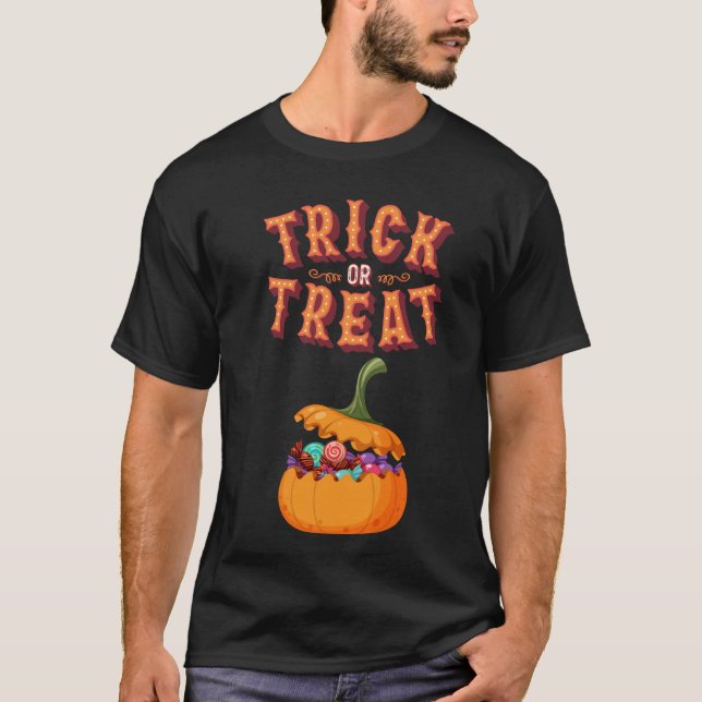 T-shirt Cool Trick ou traitement Halloween (Devant)