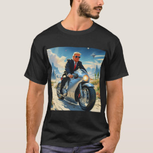 T-shirt cool Trump Motorcycle Alien Planète spatiale MAGA
