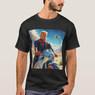 T-shirt cool Trump Motorcycle Alien Planète spatiale MAGA