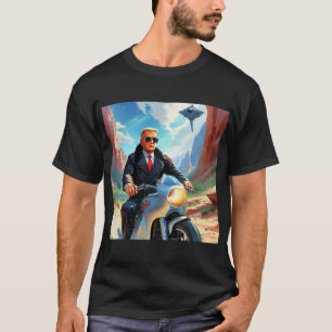 T-shirt cool Trump Motorcycle Alien Planète spatiale MAGA