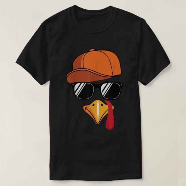 T-shirt Cool Turkey Face Funny Thanksgiving Disguise Tee (Design devant)