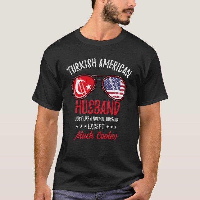T-shirt Cool Turkish American Husband Turkish Family (Devant)