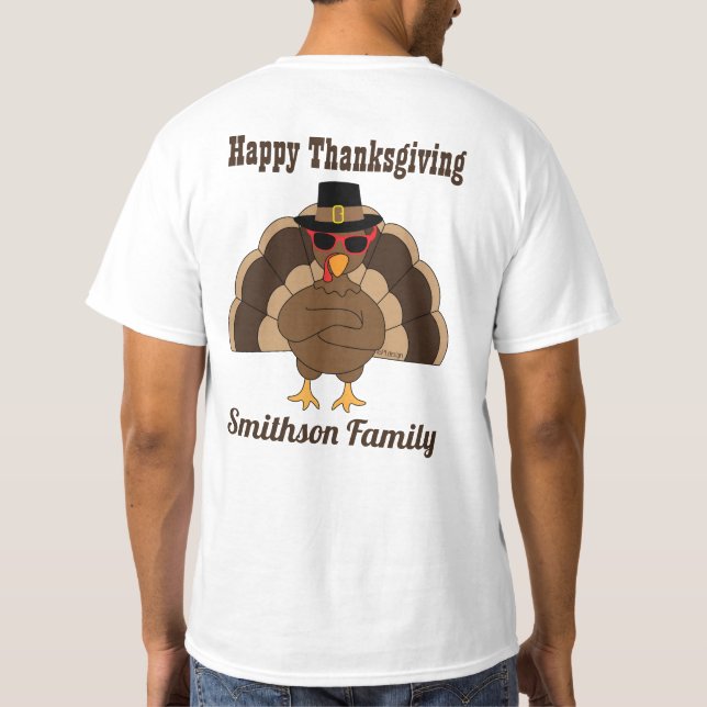 T-shirt Cool Turquie Bon thanksgiving Nom de famille Texte (Dos)