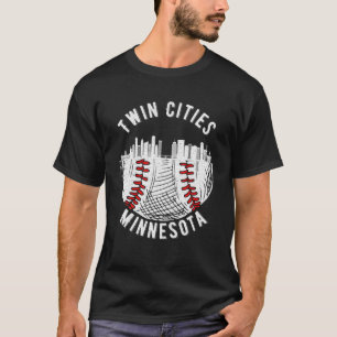 T-shirt Cool Twin Cities Minnesota MN Baseball Skyline St.