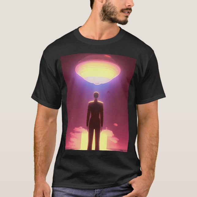 T-shirt Cool Ufo Art. Colorful Vibrant Alien Art. (Devant)