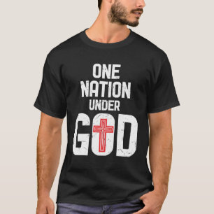 T-shirt Cool Une Nation Sous Dieu Religion Croix Rouge Act