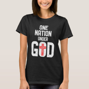T-shirt Cool Une nation sous Dieu Religion Croix-Rouge Act