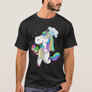 T-shirt Cool Unicorn Baking Cupcakes Drôle Horloge