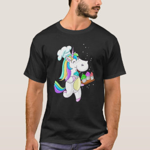 T-shirt Cool Unicorn Baking Cupcakes Horned Horned Horne B