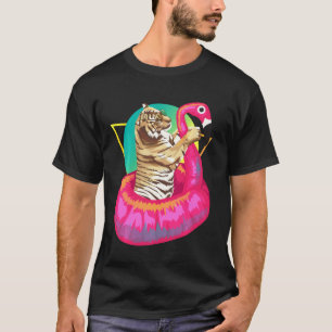T-shirt Cool unique Tiger Chilling dans le Flamant rose fl
