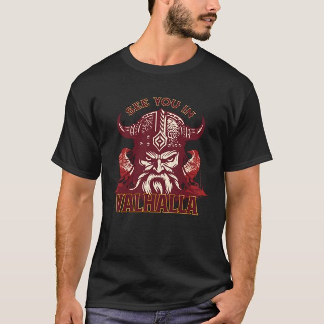T-shirt Cool unique Voir à Valhalla Viking Pour Lui (Devant)