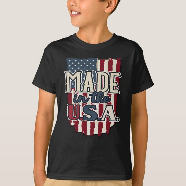 T-shirt Cool USA Drapeau design made in USA (Devant)