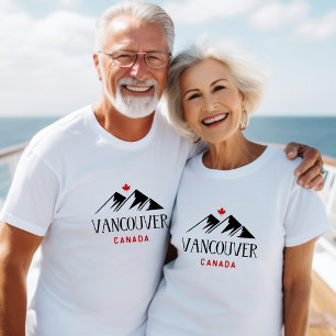 T-shirt Cool Vancouver Canada Mountains Maple Leaf