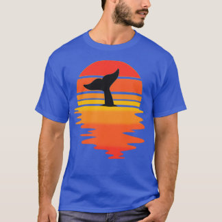 T-shirt Cool Vintage Eau de baleine Coucher de soleil Mer