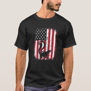 T-shirt Cool vintage Skunk Animal Retro États-Unis Drapeau