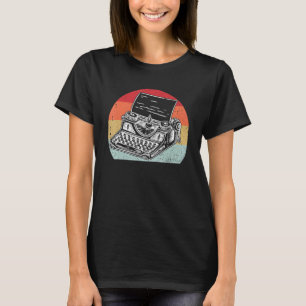 T-shirt Cool Vintage Typewriter Pour Hommes Femmes Auteur 