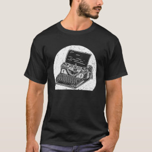 T-shirt Cool Vintage Typewriter Pour Hommes Femmes Auteur 