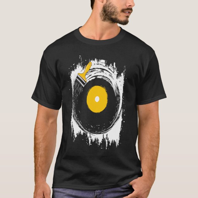 T-shirt cool vinyl record  graphic  vinyl record music (Devant)