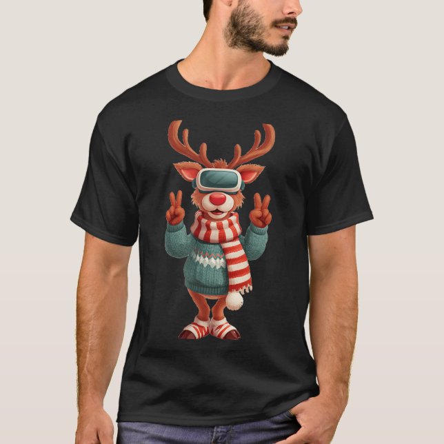 T-shirt Cool Virtual Reality Reindeer Costume For Adults A (Devant)