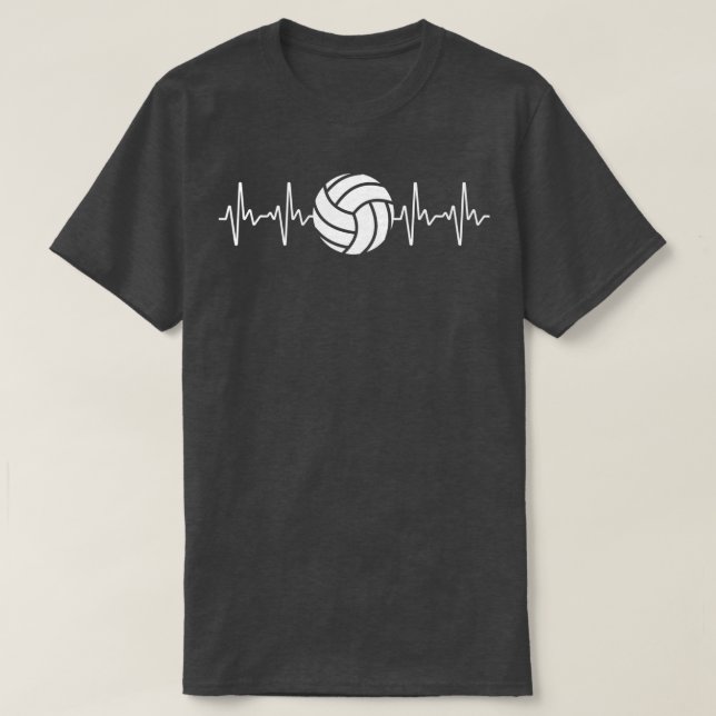 T-shirt Cool Volley-ball Heartbeat Design Hommes Femmes Vo (Design devant)