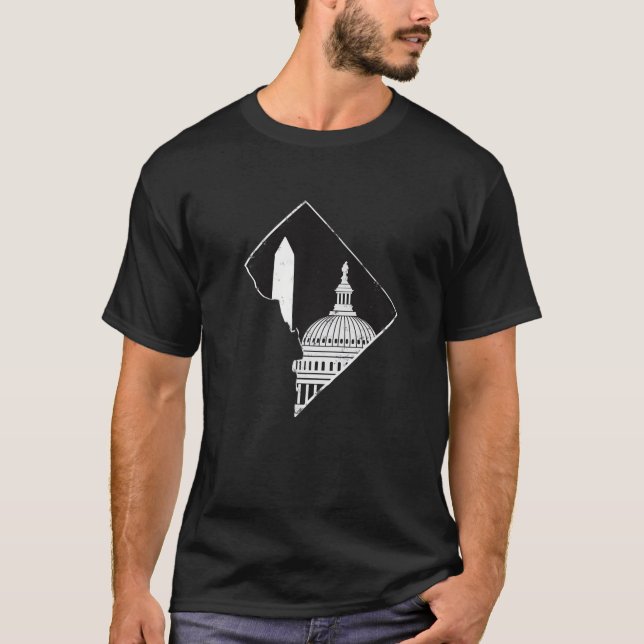 T-shirt Cool Washington D.C. Avec Le Monument Et Le Capito (Devant)