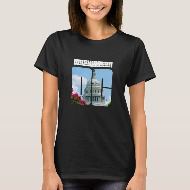 T-shirt Cool Washington D C avec US Capitol (Devant)